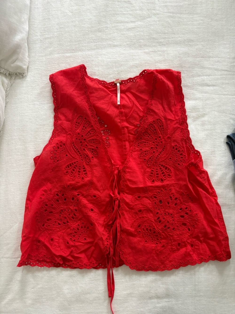 Free People Crimson Eyelet Tie-Front Tunic
